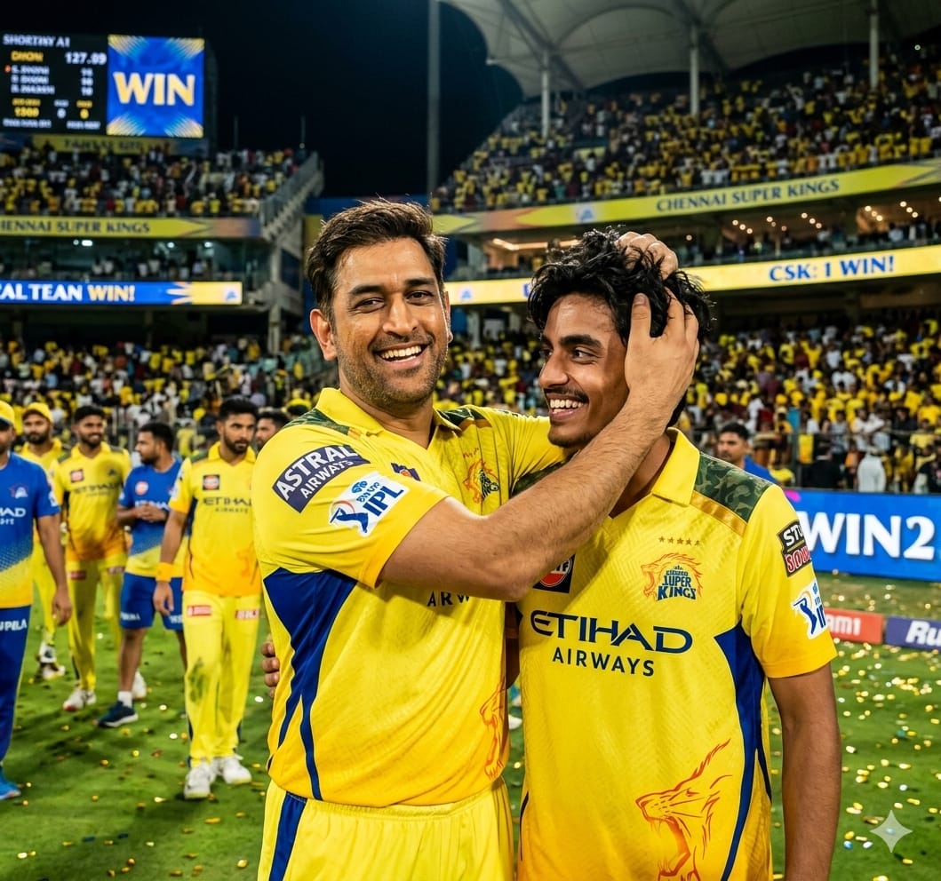 MS Dhoni & CSK Fan Celebration: Realistic IPL Victory AI Prompt