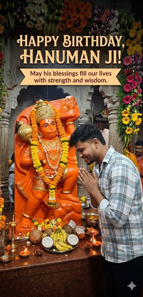 Happy Birthday, Hanuman Ji! Trending Gemini AI prompt. Happy birthday, Bajrangbali. Prompt: 2 April 2026