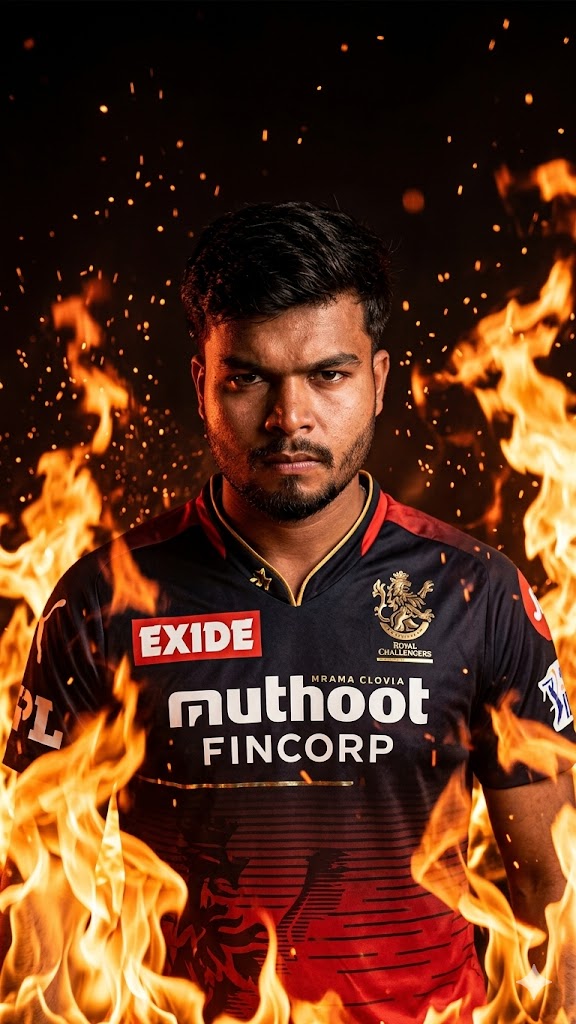RCB jersey AI photo generator with fire: