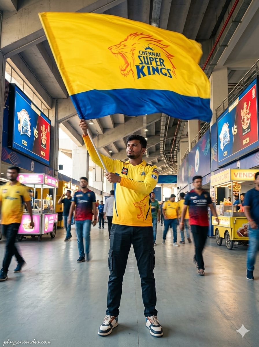 The Flag Raise IPL CSK Photo Editing Prompts Street Style: