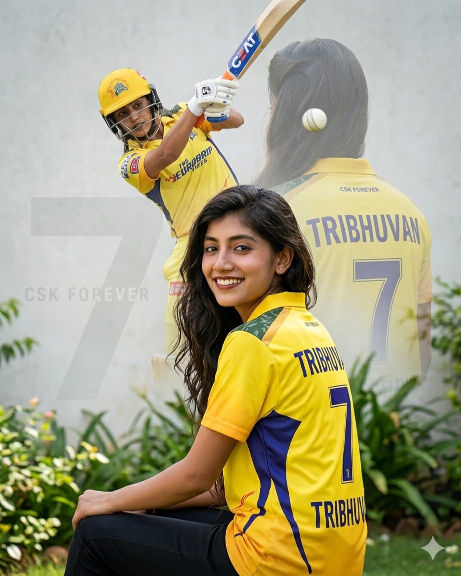 Viral CSK Jersey Girl image AI Prompt: