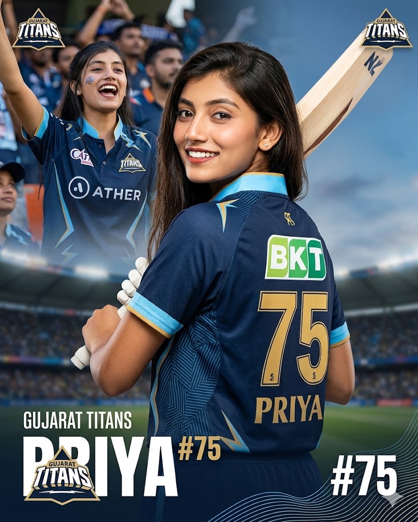 Gujarat Titans (GT) girl image create Gemini AI prompt: