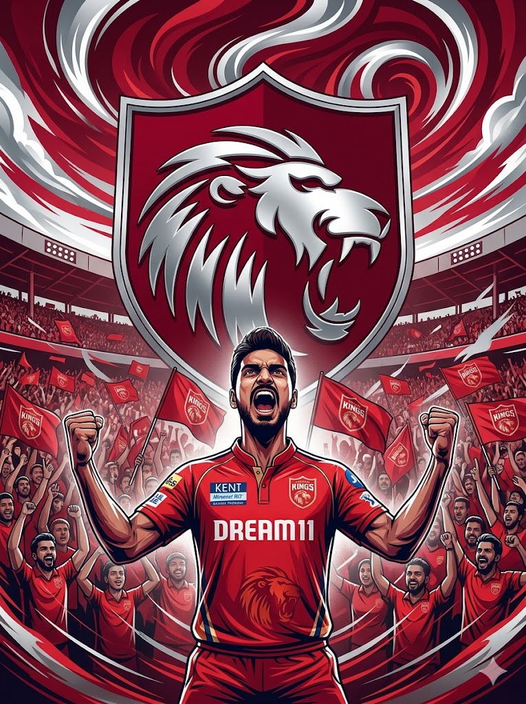 Punjab Kings (PBKS) Fan AI Image Prompt:
