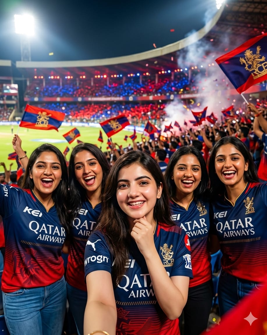 RCB girl group photo create Gemini AI prompt: