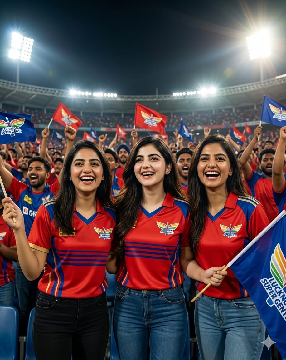 Viral LSG Girl Fan AI Photo: Create Your Lucknow Super Giants Poster