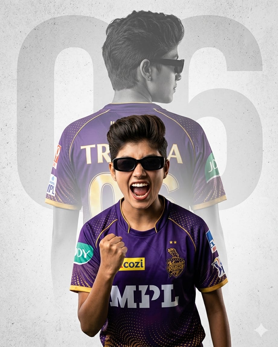 KKR girl create image Gemini AI Prompt: Kolkata Knight Riders