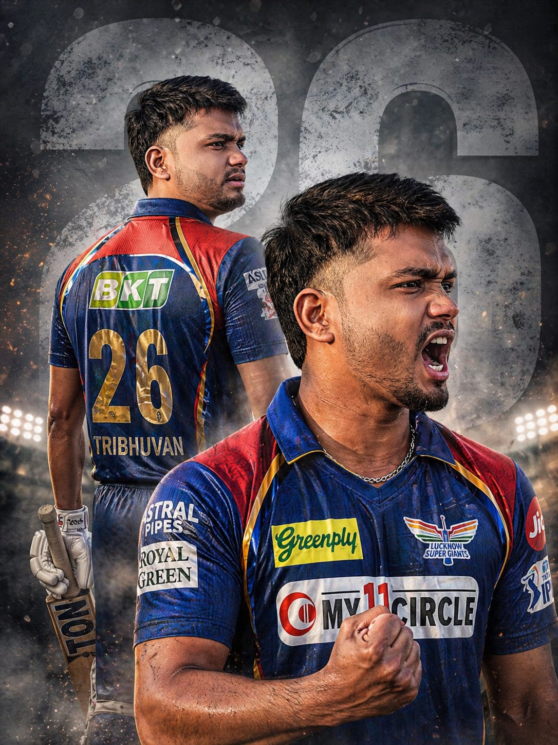 Viral LSG IPL 2026 Poster: Create Your Own Lucknow Super Giants AI Photo prompt