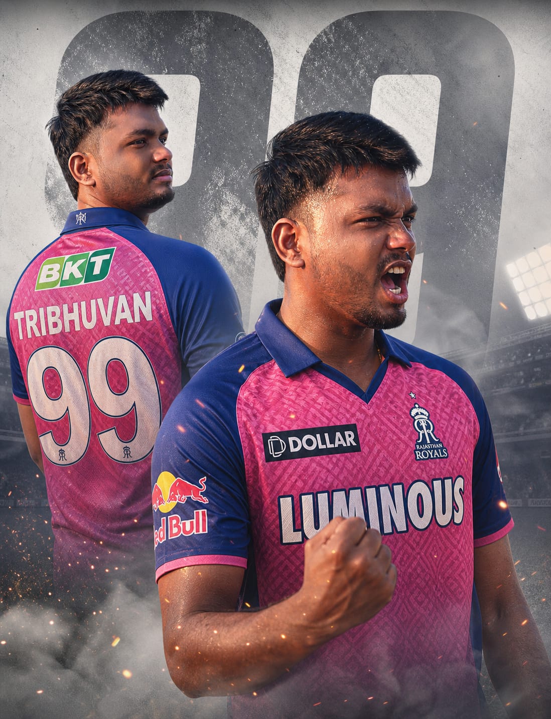 Viral (RR) create AI photo prompt: Rajasthan Royals