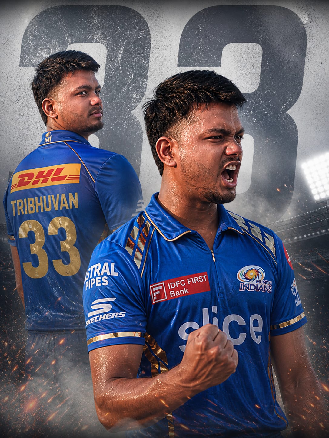 Viral (MI) creates photos Gemini AI prompt: Mumbai Indians