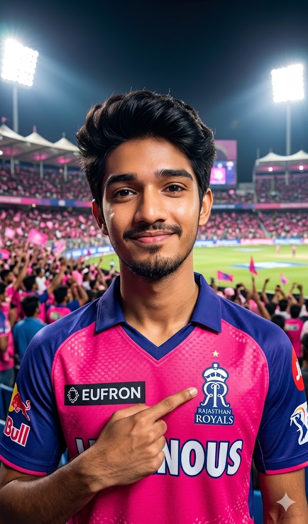 Create RR Jersey Gemini AI prompt: Rajasthan Royals