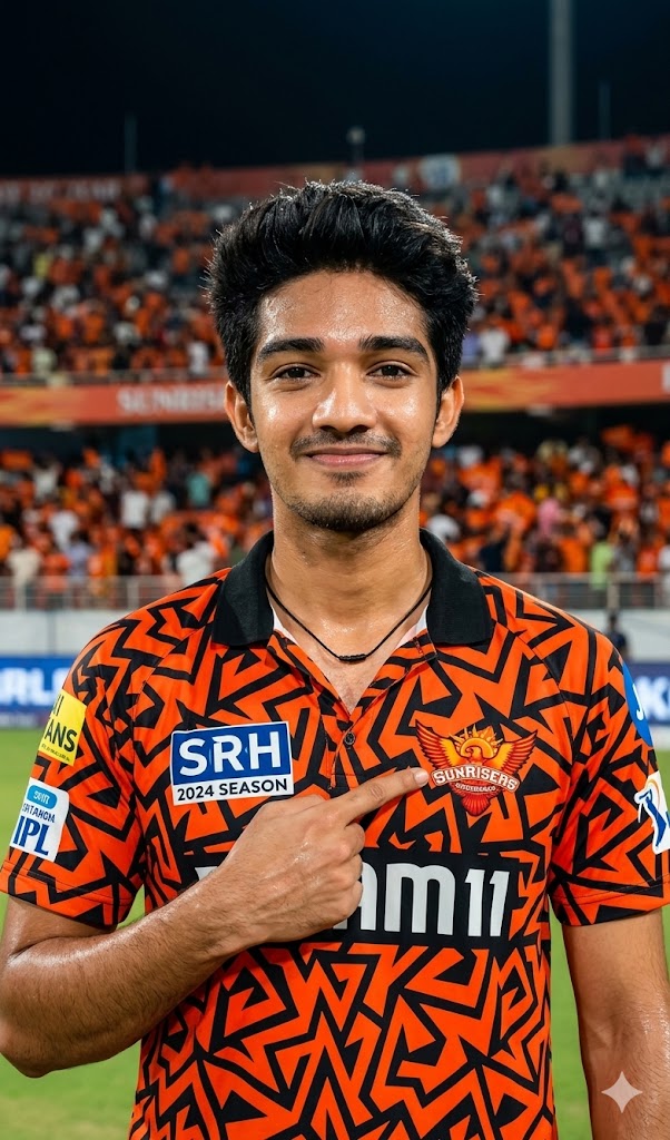 Create SRH photo AI Gemini prompt: Sunrisers Hyderabad