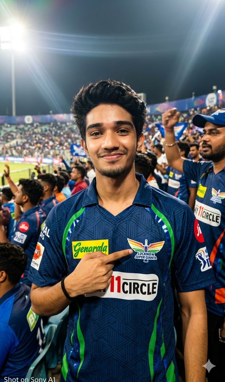 Create LSG Fan Gemini AI Photo Prompt: Lucknow Super Giants
