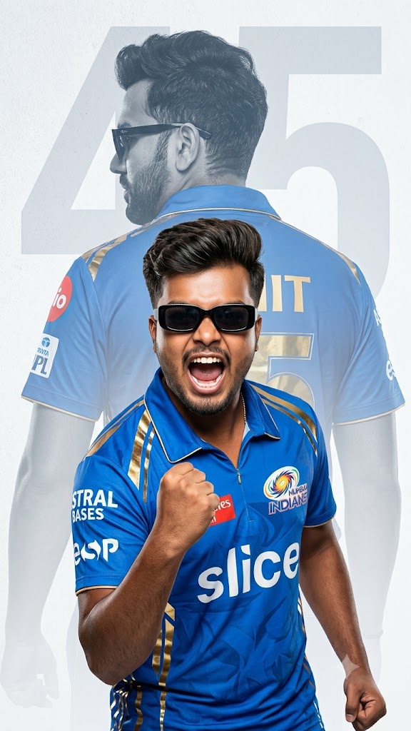 Mumbai Indians Fan AI Image Prompt: Create Viral MI Sports Poster