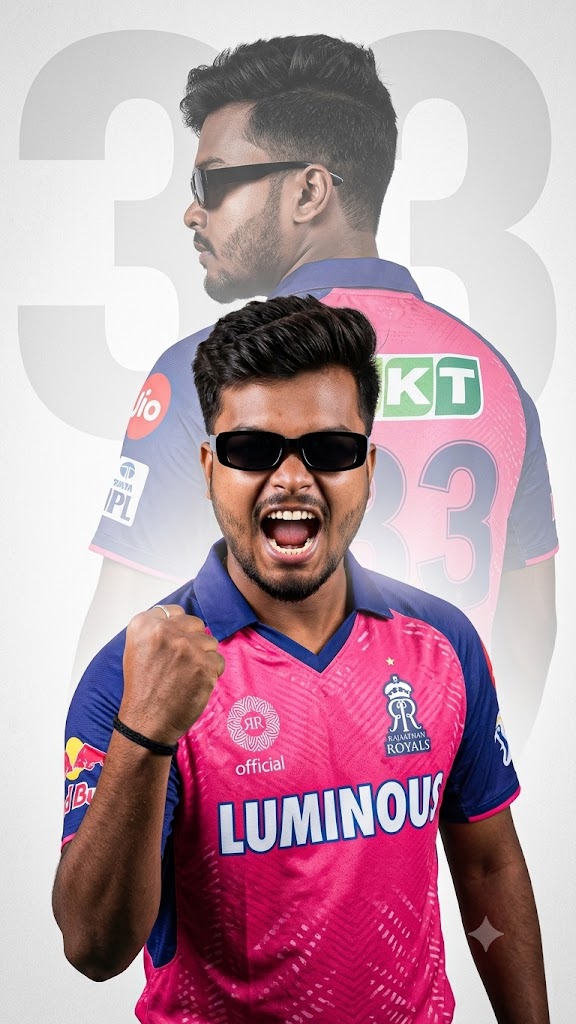 Viral RR AI image prompt: Rajasthan Royals with Gemini create a poster.